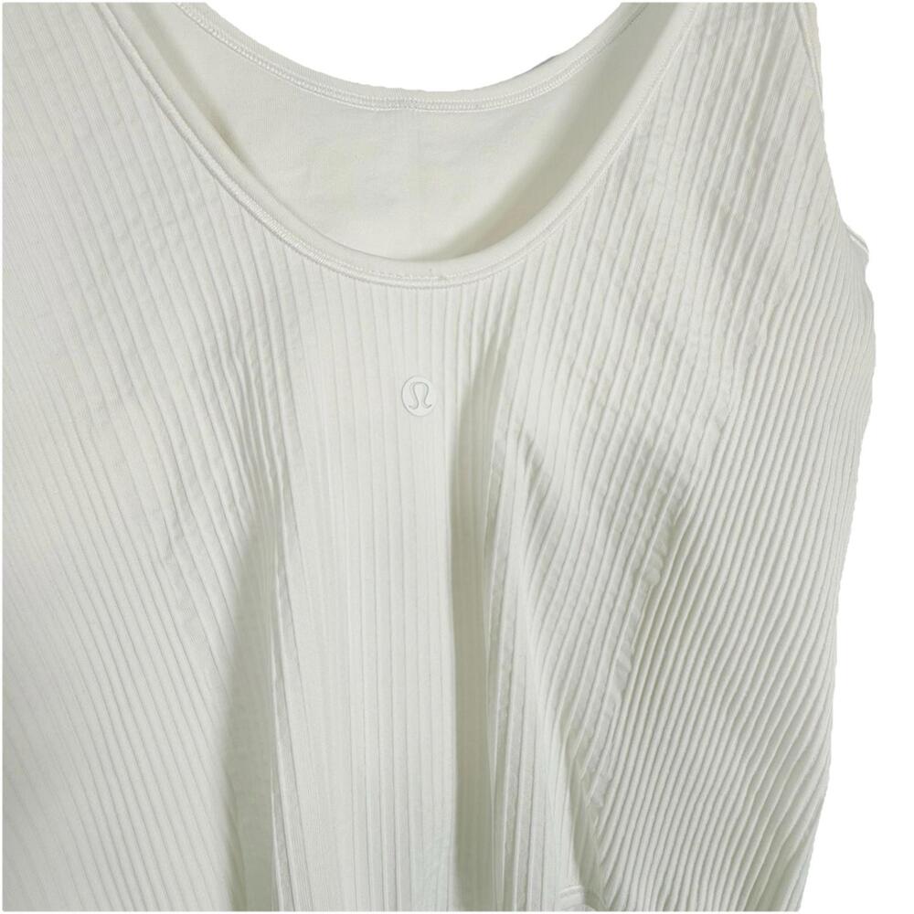 Lululemon Women’s US6 Ebb To The Street Ribbed Ivory Thong Bodysuit Built In Bra - Picture 8 of 9